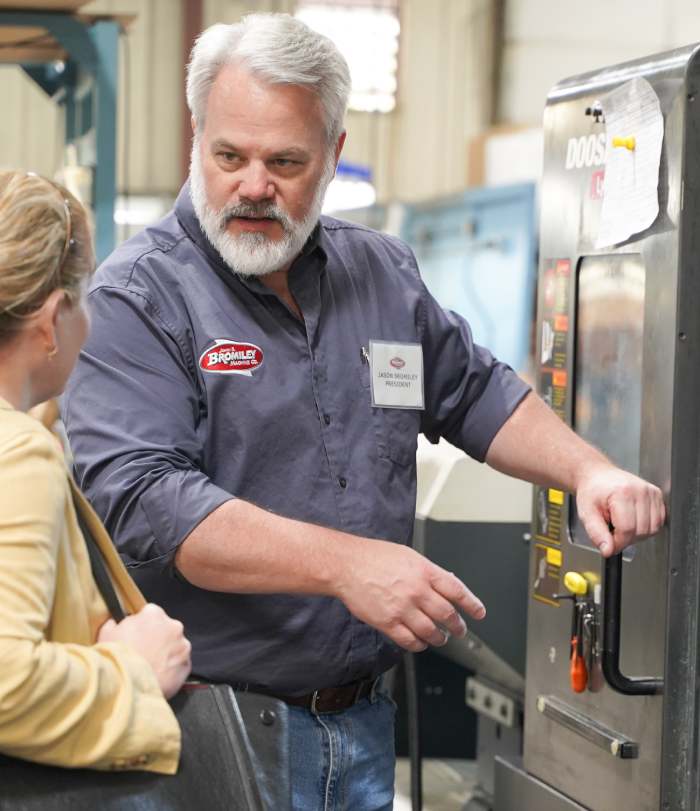 Jason Bromiley on the shop floor at John R. Bromiley Company